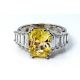  5.35 ct Radiant Cut Yellow Ceylon Sapphire ring 