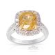 Unheated Yellow Sapphire Ring, 3.76 ct Platinum GIA Certified 
