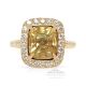 Unheated Yellow Sapphire Ring, 5.02 ct Asscher Cut 18kt GIA Certified 