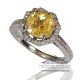 14kt White Gold and yellow sapphire ring