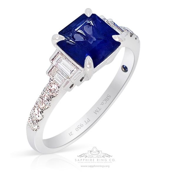 Custom Blue Sapphire And Diamond Engagement Ring #100703 - Seattle Bellevue  | Joseph Jewelry