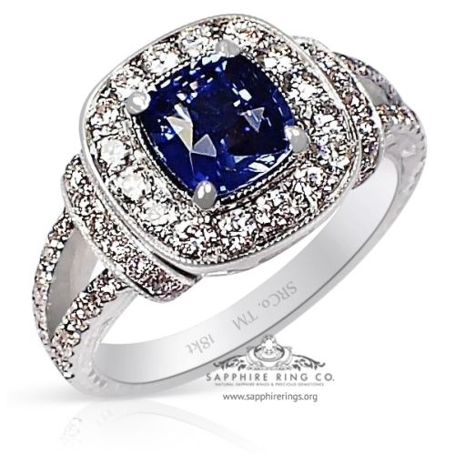 Ceylon Sapphire Engagement Ring -  1.28 ct 18kt GIA