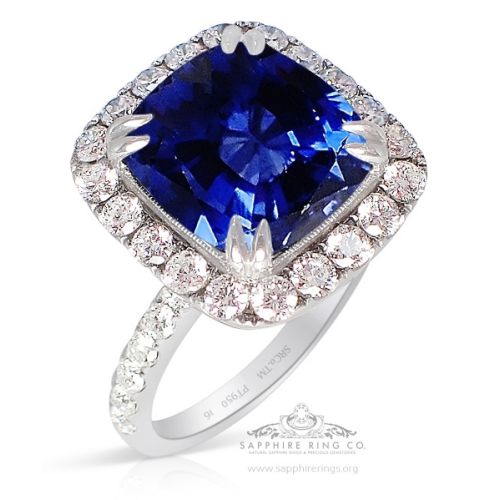 Platinum Natural Sapphire Ring, 10.17ct Ceylon GIA Origin