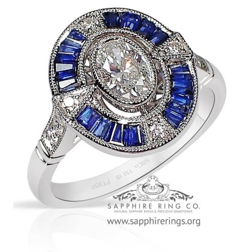 Antique blue sapphire Diamond ring 