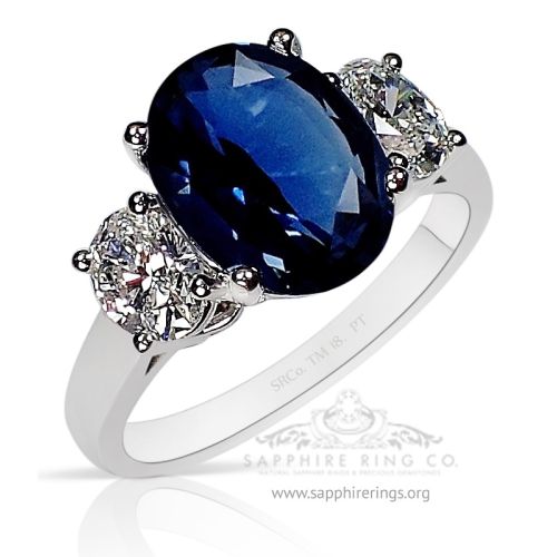 blue diamond sapphire ring
