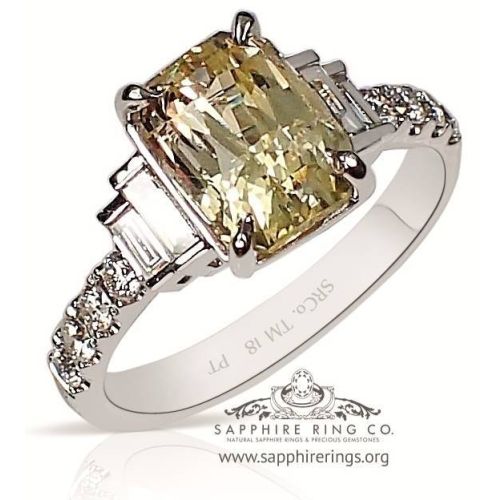3.04 ct Untreated yellow sapphire ring 