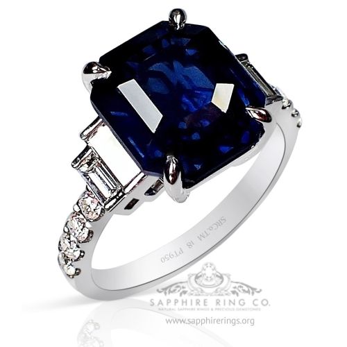 Asscher cut blue sapphire  Asscher cut ring
