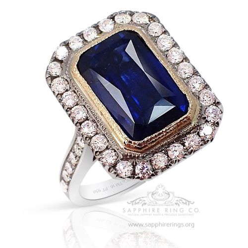 Natural Platinum Ceylon Sapphire Ring