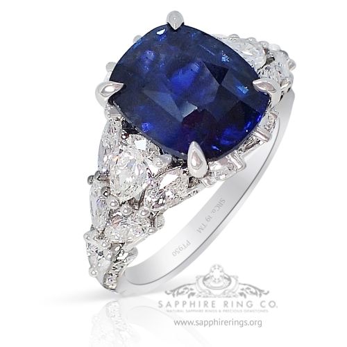 platinum blue sapphire ring