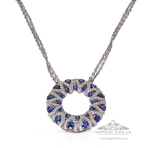 Natural Sapphire Necklace, 1.54 cts Sapphires 18kt 