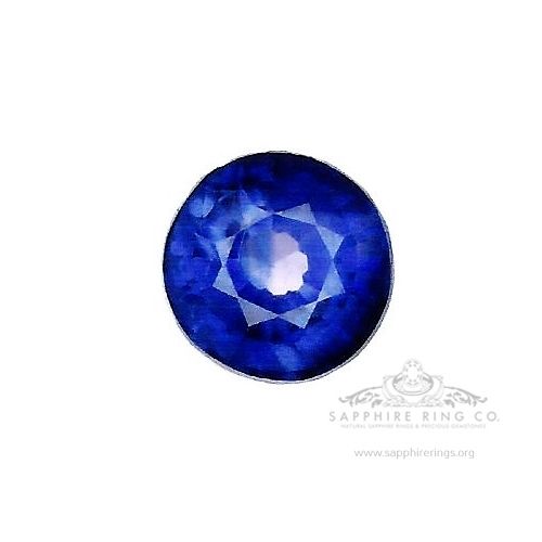 Natural Blue Round Cut Sapphire, 1.40 ct Ceylon GIA Certified 