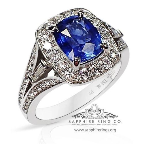 Blue Sapphire Platinum Ring