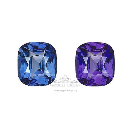 Unheated Color Change Cushion Cut Sapphire, 2.16 ct GIA Certified 
