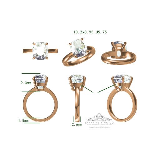 18kt Rose Gold Sapphire Ring, 5.56 ct Peach Unheated Ceylon Sapphire GIA Certified 