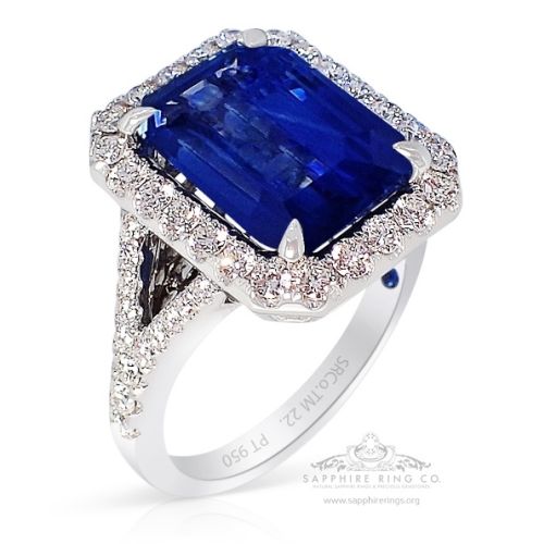 Platinum Natural Sapphire Ring, 5.02 ct GIA Certified Origin 