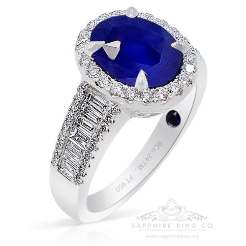 Platinum Sapphire Ring, 2.76 ct Natural Ceylon Sapphire GIA Certified