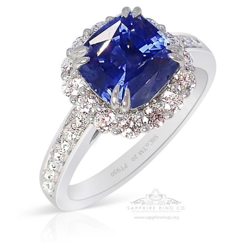 Color Change Sapphire Ring, 3.10 Ct Untreated Platinum