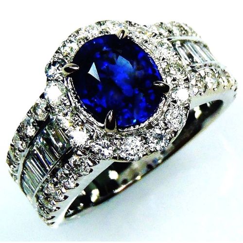 Blue Sapphire and Diamond ring 
