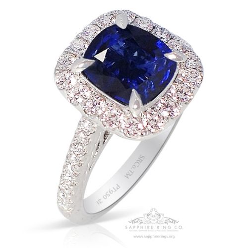 Natural Sapphire Ring, 2.33 ct Platinum GIA Certified 