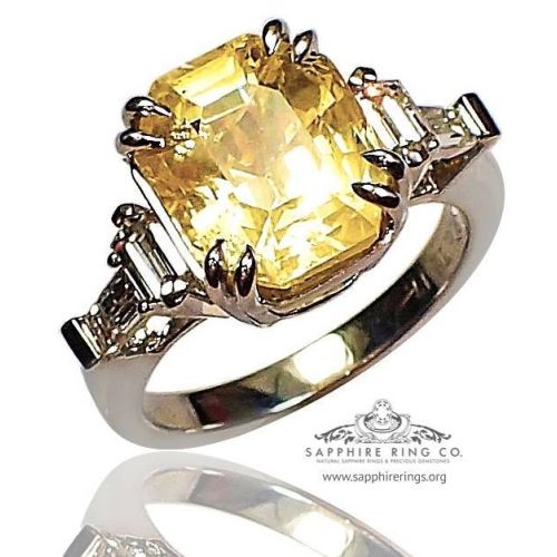 Yellow Sapphire engagement Ring,