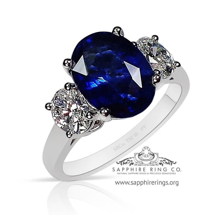 Blue Moissanite Prong Set Natalie Engagement Ring with Accented 14k wh