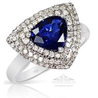 pear cut blue sapphire ring