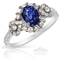 oval cut blue natural Ceylon sapphire 1.58 ct 18kt GIA Certified