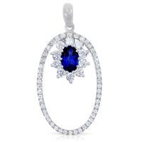 blue sapphire necklace white gold