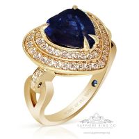 Custom Order, Heart Cut Sapphire Ring, 4.46 ctb GIA Certified