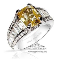 princess cut yellow sapphire engagement ring