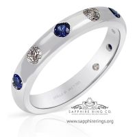 blue sapphire wedding Band 