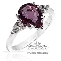 1.92 ct 3 Stone Pink Ceylon sapphire  ring