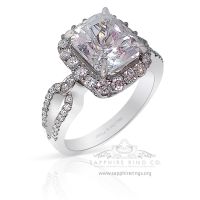 white sapphire and diamond ring 4.50 ct
