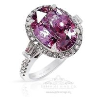 pink sapphire and diamond rings in white gold
