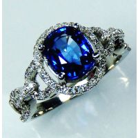 Blue Sapphire & Diamond Ring 