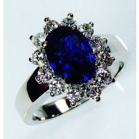 3 tcw Blue Oval Sapphire 