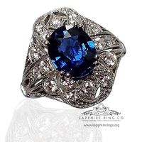 Antique Royal Blue Sapphire Ring