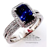 dark blue sapphire Emerald Cut