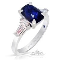 Unheated Platinum Sapphire Ring, 2.37 ct GIA Certified 