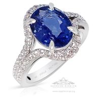 Unheated Platinum Sapphire Ring, 3.56 ct Ceylon Sapphire GIA Certified 