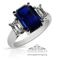  deep blue Platinum Sapphire Ring