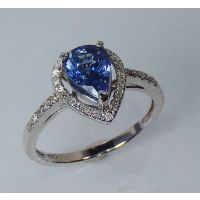 blue sapphire and white gold 14kt