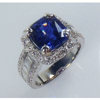 Blue Cushion earth sapphire ring 