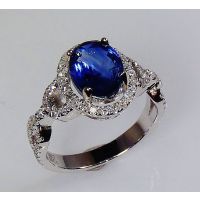 Blue Sapphire and White Gold 