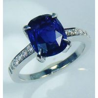 Blue Cushion Sapphire ring