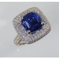 Blue Cushion Sapphire 6tcw