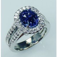 Natural blue sapphire ring