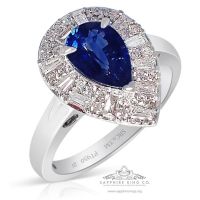 Natural Sapphire Ring, 1.29 ct Platinum GIA Certified 