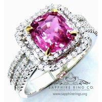 Pink Sapphire and Diamond ring for sale 