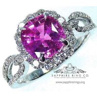 Pink Sapphire and platinum ring 